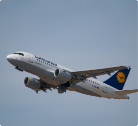 Lufthansa aircraft in flight